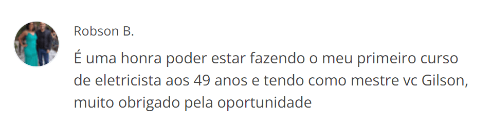 Curso Eletricista Online Depoimento