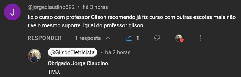 Curso Eletricista Online Feedback Aluno